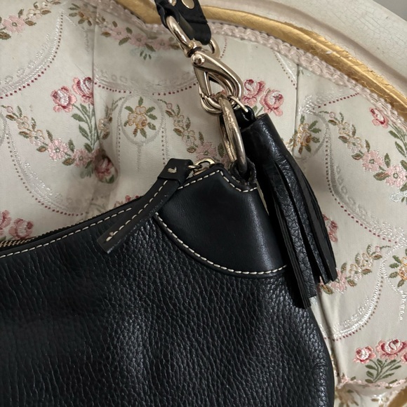 Dooney & Bourke Black Pebble Leather Shoulder Bag / Crossbody Vtg Y2K - Picture 3 of 7